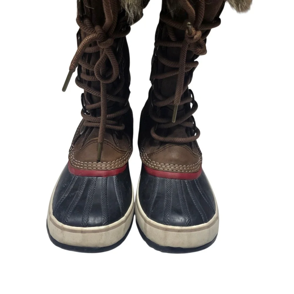 Sorel Joan of Arctic Womens 9 Brown Winter Snow Boots Faux Fur Waterproof